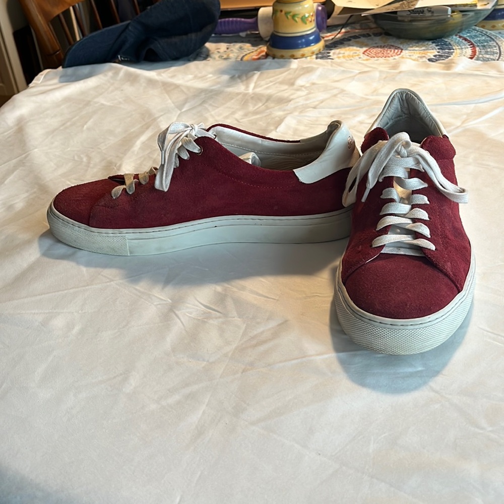 $228 Good Man Brand Size 10 Red Suede Made in Italy 🇮🇹 Sneakers